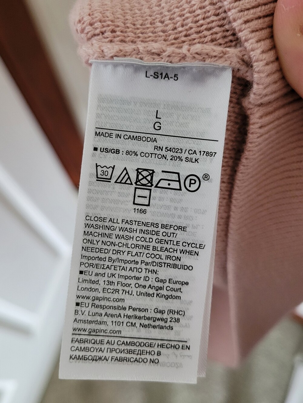 Banana Republic Larkspur Pink Cotton-Silk Flare-Sleeve Cardigan, Size L - Picture 6 of 8